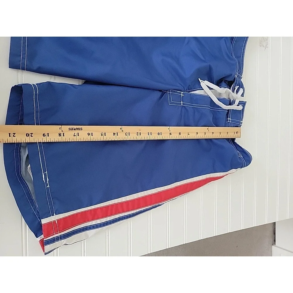 G-III Sports‎ Mens NY Rangers Swim Bottom Trunks, Blue, Large, LINED, LOGO
